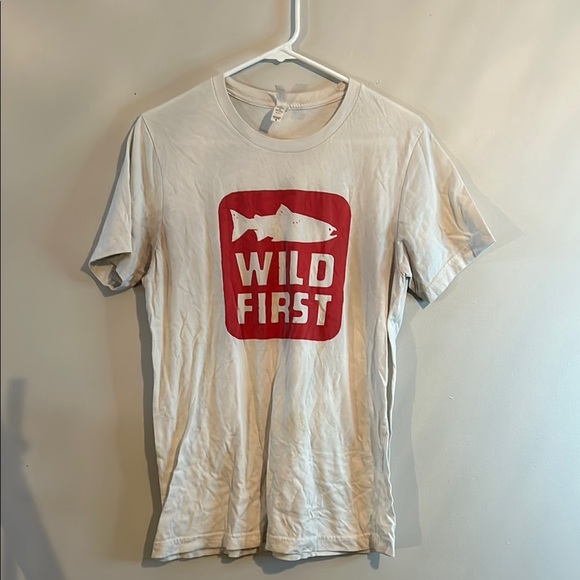 Bella Canvas White and Red Short Sleeve Tee - Picture 1 of 6